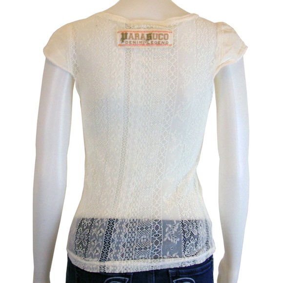 NEW!!! Parasuco Denim Legend Ivory Lace Blouse - Picture 2 of 2